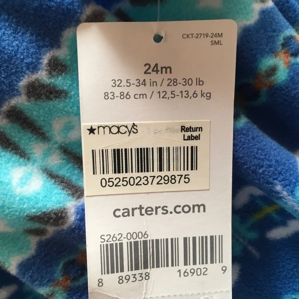 Carter’s Baby Boys 1-Piece Fleece Sleep&Plays size 18month, 24 month - Picture 6 of 6